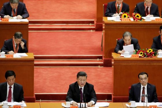 Xi Jinping saat memberikan pidato dalam peringatan 40 tahun reformasi ekonomi, Beijing (Selasa, 18/12). (Guardian)